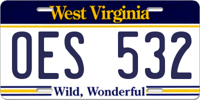 WV license plate OES532