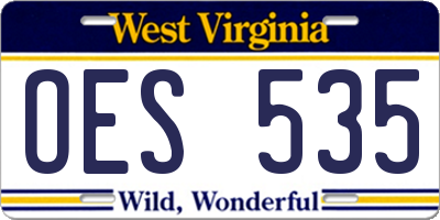 WV license plate OES535
