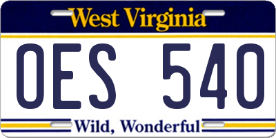 WV license plate OES540