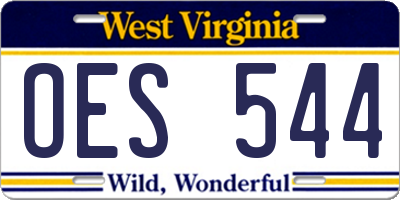 WV license plate OES544