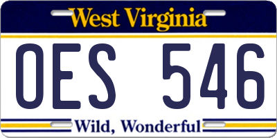 WV license plate OES546