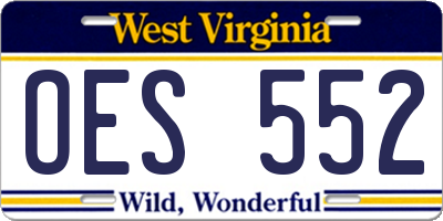 WV license plate OES552