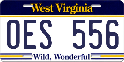 WV license plate OES556