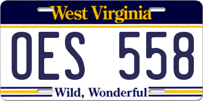 WV license plate OES558