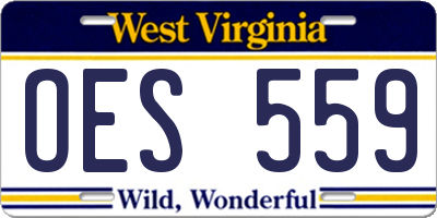 WV license plate OES559