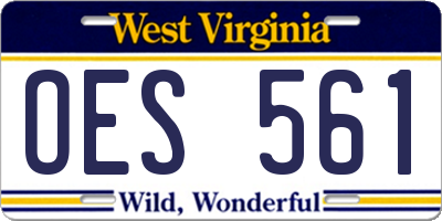 WV license plate OES561