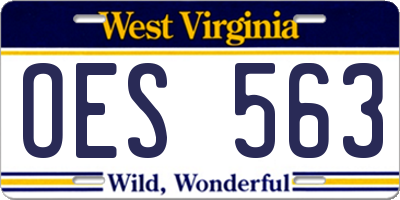 WV license plate OES563