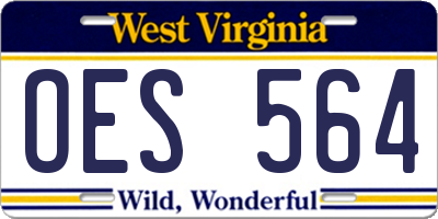 WV license plate OES564