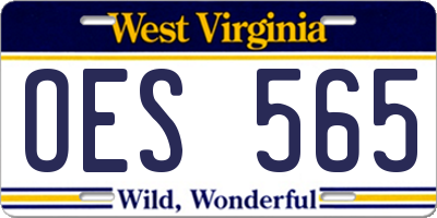WV license plate OES565