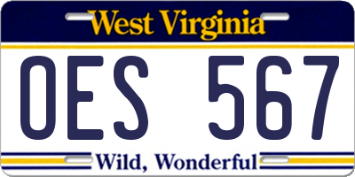 WV license plate OES567