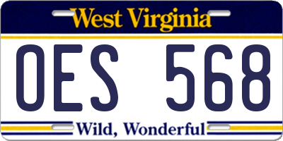 WV license plate OES568