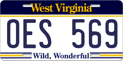 WV license plate OES569