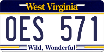 WV license plate OES571