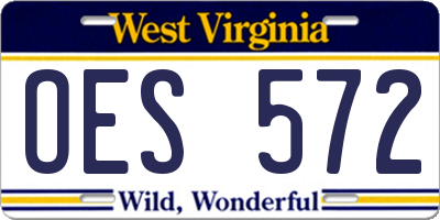 WV license plate OES572