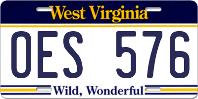 WV license plate OES576