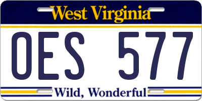 WV license plate OES577