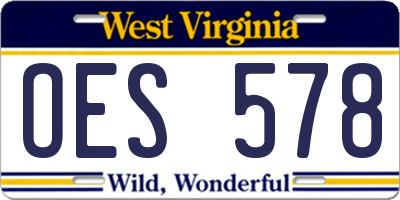 WV license plate OES578