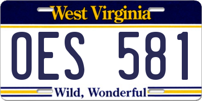 WV license plate OES581