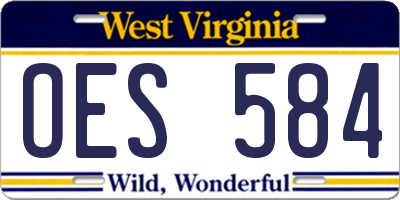 WV license plate OES584