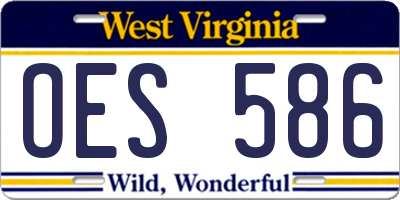 WV license plate OES586