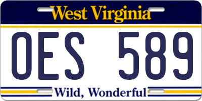 WV license plate OES589