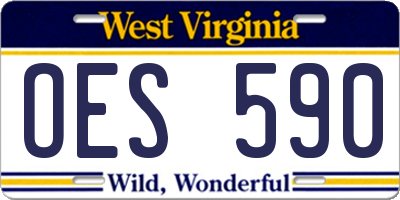 WV license plate OES590