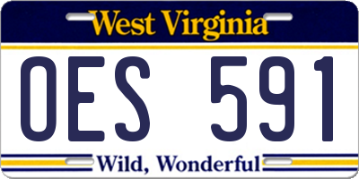 WV license plate OES591