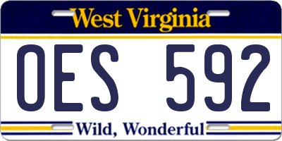 WV license plate OES592