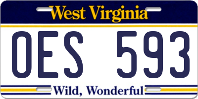 WV license plate OES593