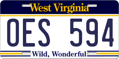 WV license plate OES594