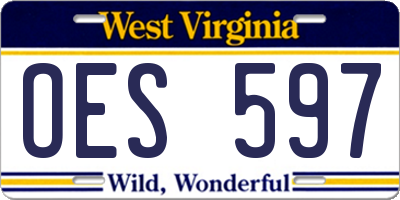 WV license plate OES597