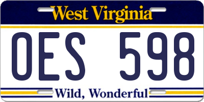 WV license plate OES598