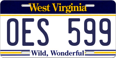 WV license plate OES599
