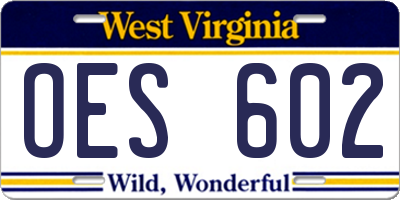 WV license plate OES602