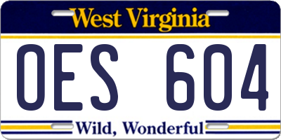 WV license plate OES604