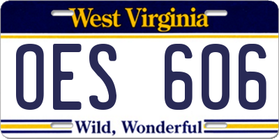 WV license plate OES606