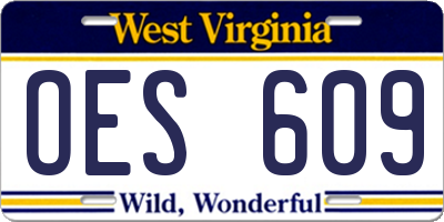 WV license plate OES609
