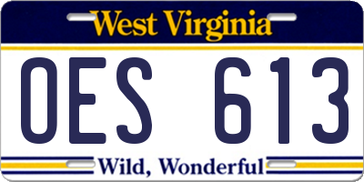 WV license plate OES613