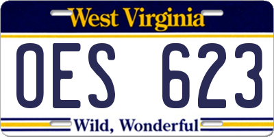 WV license plate OES623
