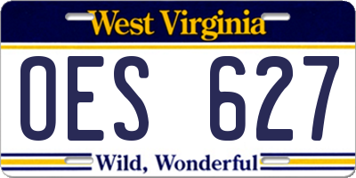 WV license plate OES627