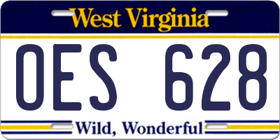 WV license plate OES628