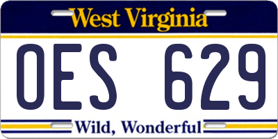 WV license plate OES629