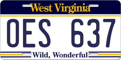 WV license plate OES637
