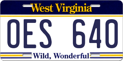 WV license plate OES640
