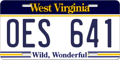 WV license plate OES641
