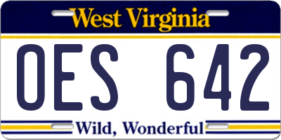WV license plate OES642