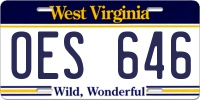 WV license plate OES646