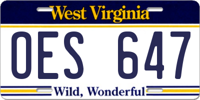 WV license plate OES647