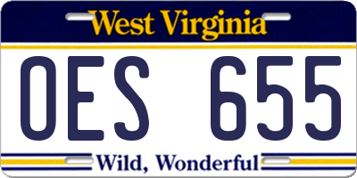 WV license plate OES655