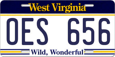 WV license plate OES656